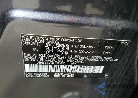 2016 Toyota Rav4 Le from USA, damaged, VIN JTMBFREV2GD185073